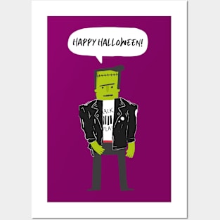 Happy Halloween from Mr. Frankenstein Posters and Art